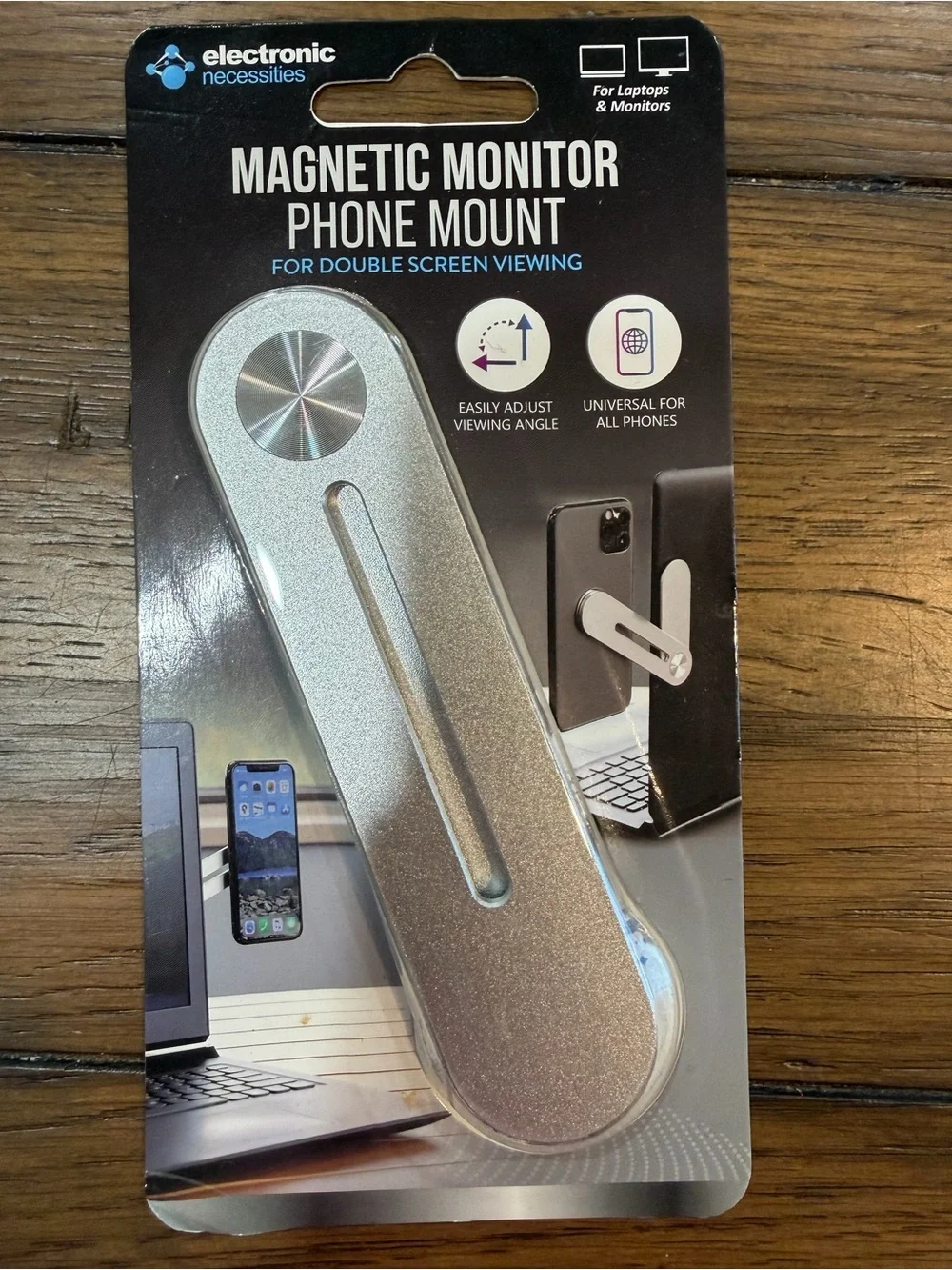 Magnetic Monitor Phone Mount - Silver